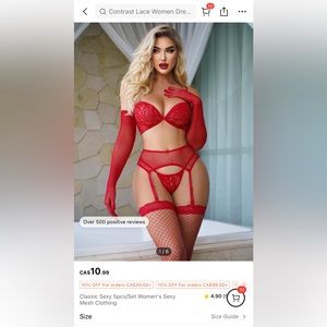 Red lacy lingerie set